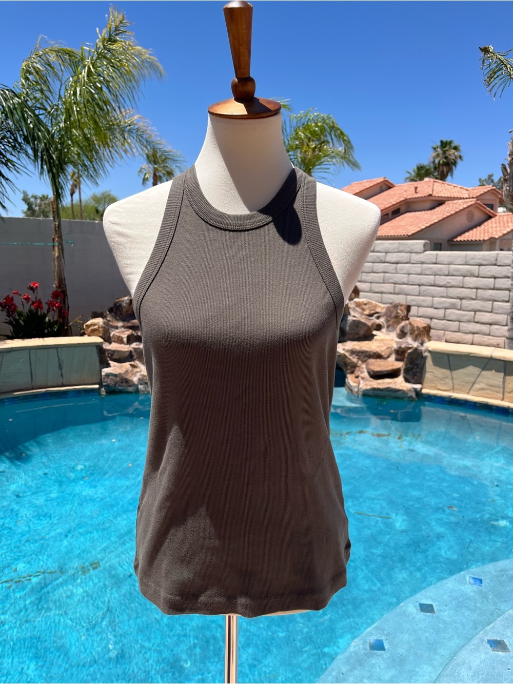 James Perse Racerback Tank Top - Charcoal